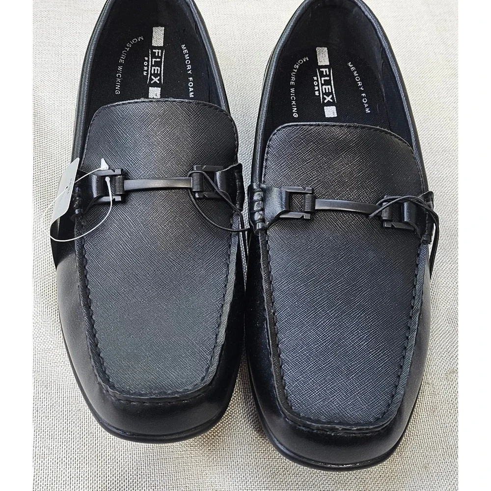 J. Ferrar Balter Loafers Mens 9.5 Black Flex Form Memory Foam Slip On Driver NEW